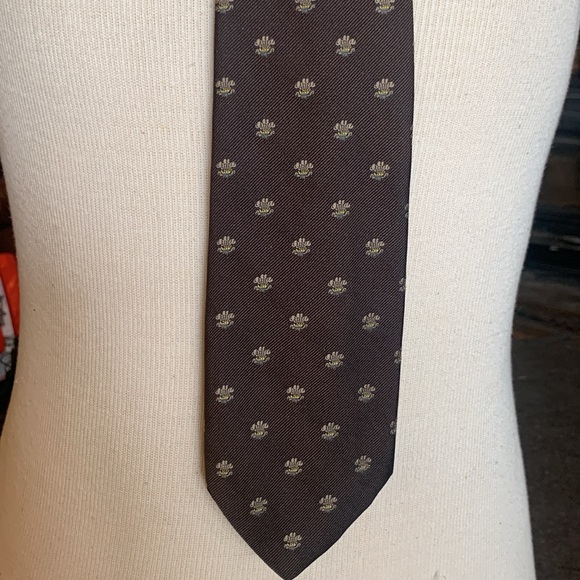 60’s BILL BLASS 3 FEATHER, TRIPLE PLUME PRINCE OF WALES NECKTIE,HERALDIC ROYALTY - Picture 4 of 12